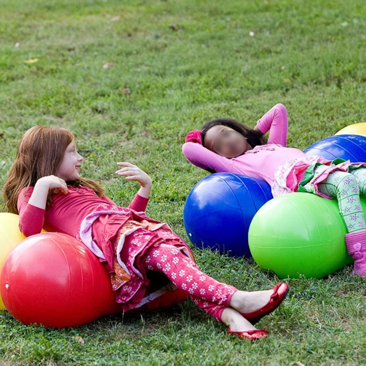 

Anti-burst 70 cm height pvc china yoga massage peanut balls for toddlers and sensory kids, 3 color