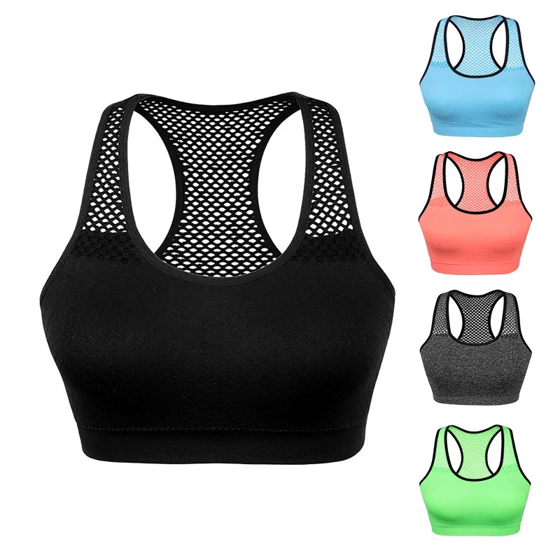 

Breathable Ladies Yoga Gym Tank Top Sports Bra Running Underwear Hollow Workout Hollow Out Yoga Fitness Vest, Green, blue, black, gray, orange