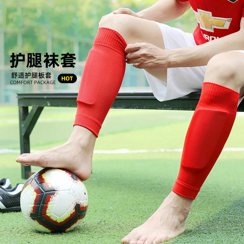 Custom Adults children Elastic Shin Multi-colour options Guard Socks Soccer Shin Pad Socks slip Guard Stay Sleeves For Football