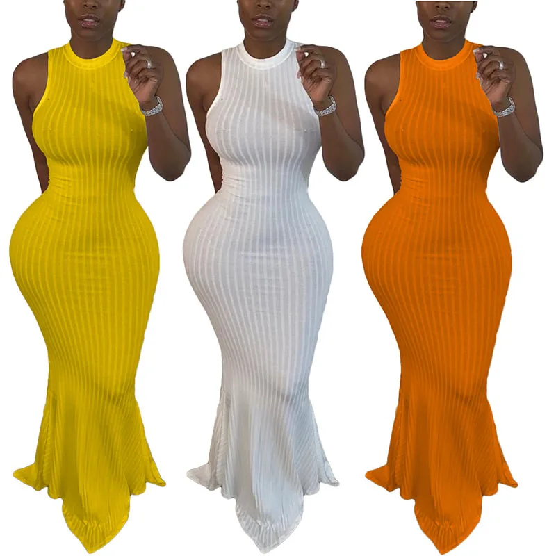 

Casual Women Sexy Maxi Dress Summer Sleeveless Dress Big Swing Backless Plus Size Women Clothing, Custom pantone color