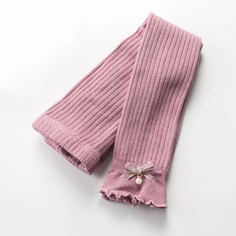 Wholesale Spring Cute Little Girl Baby Pantyhose Cotton Ribbed Kids Tights