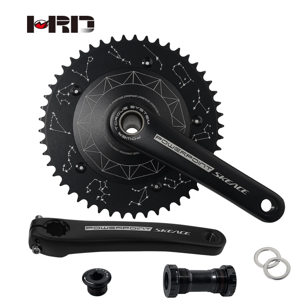 AZ20-AS800 Alloy 49t 50t Bicycle Parts Fixie Tracking Single Speed Bike Crank 165mm 170mm Bicycle Parts Fixed Gear Crankset