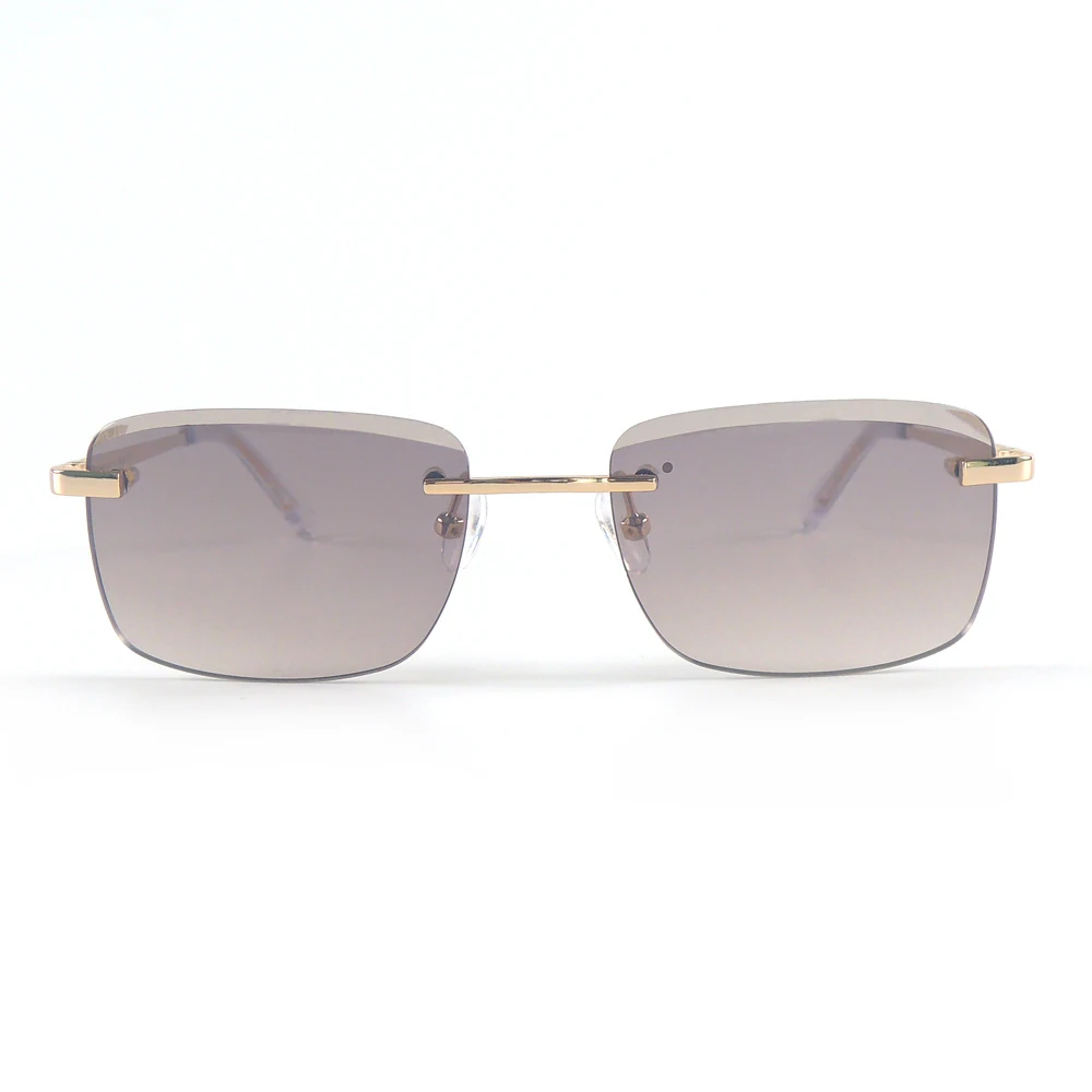 

Gradient nylon sun glasses rimless 9k plated gold color frameless sunglasses