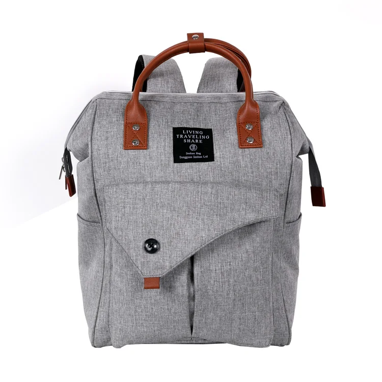 

Custom Fashionable Travel Mummy Nappy Baby Multifunctional Diaper Bag Backpack, Light grey