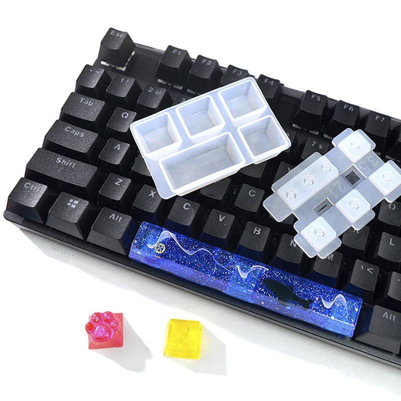 

DM175 13PCS/Pack DIY Keycap Resin Silicone Mould Mechanical Keyboard Crystal UV Epoxy Silicon Mold manufactrur For Resin Casting