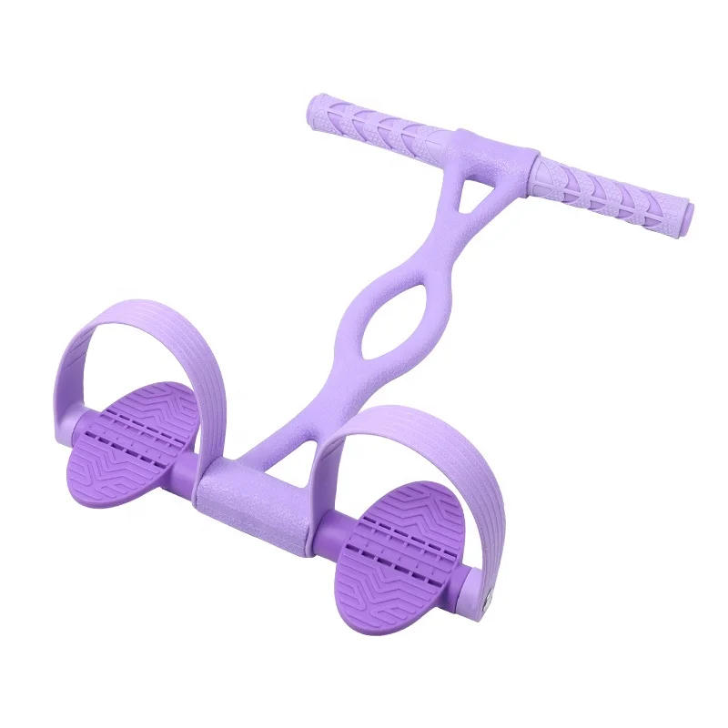 

professional wholesale fitness shaping Sit-Ups Auxiliary equipment Silicone Pedal Puller Yoga Resistance Band Pedal tensioner, Purple