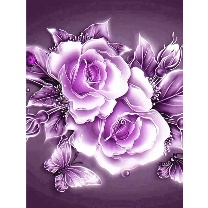 

YIWU Huacan 5D Diamond Painting Full Drill Square Flower Diamond Embroidery Oil Carton 1 Piece Canvas Modern Oil Paints CN;ZHE