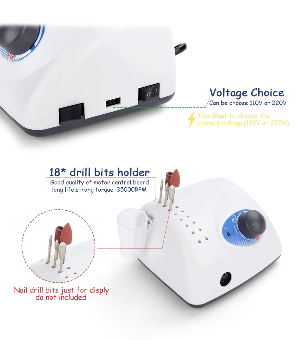 
Korea 40000 RPM Original strong 210+105L strong manicure machine nail salon drill 