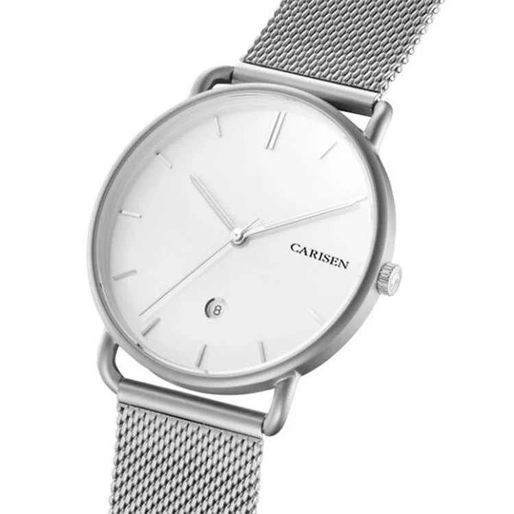 

Classic Model Hollow Hands Men Polished Stainless Steel Case Watch with Date