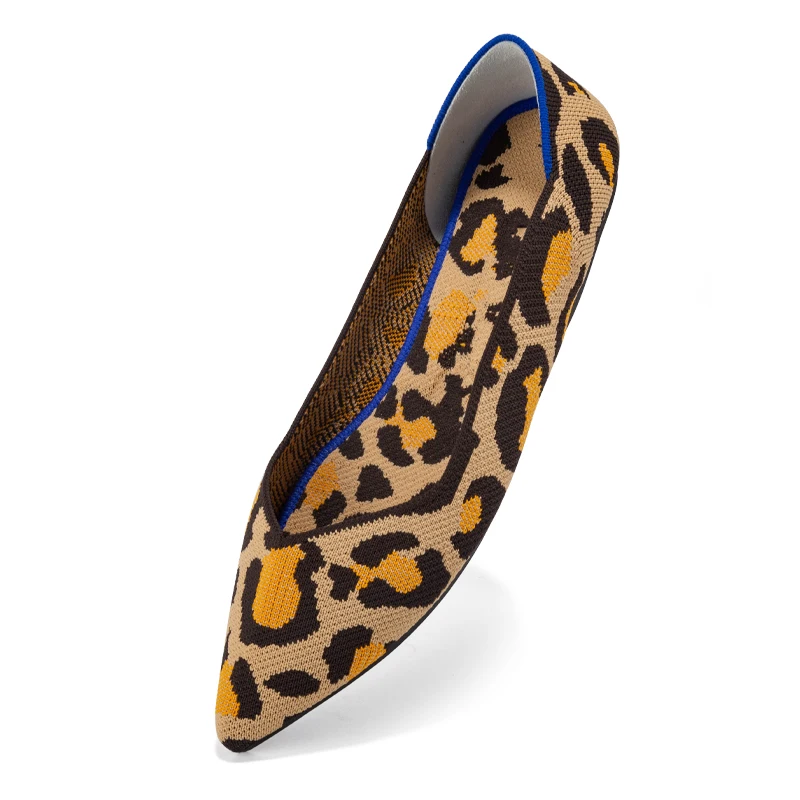 

Flat pointed single shoes women 2020 summer new flying shoes soft leopard woven shoes, Picture