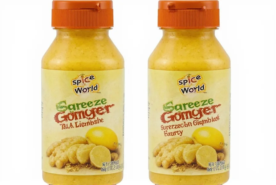 Spice World Squeeze Ginger 22.75 oz bottle showing the practical squeeze design and ingredient label