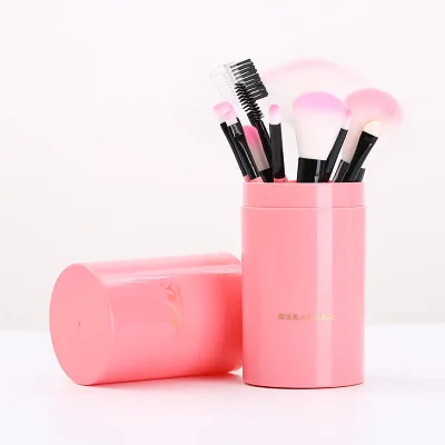 

PILATEN 12 pce of makeup brushes eyebrow brush lip eye shadow brush a full set of makeup beginner tools, 4 color