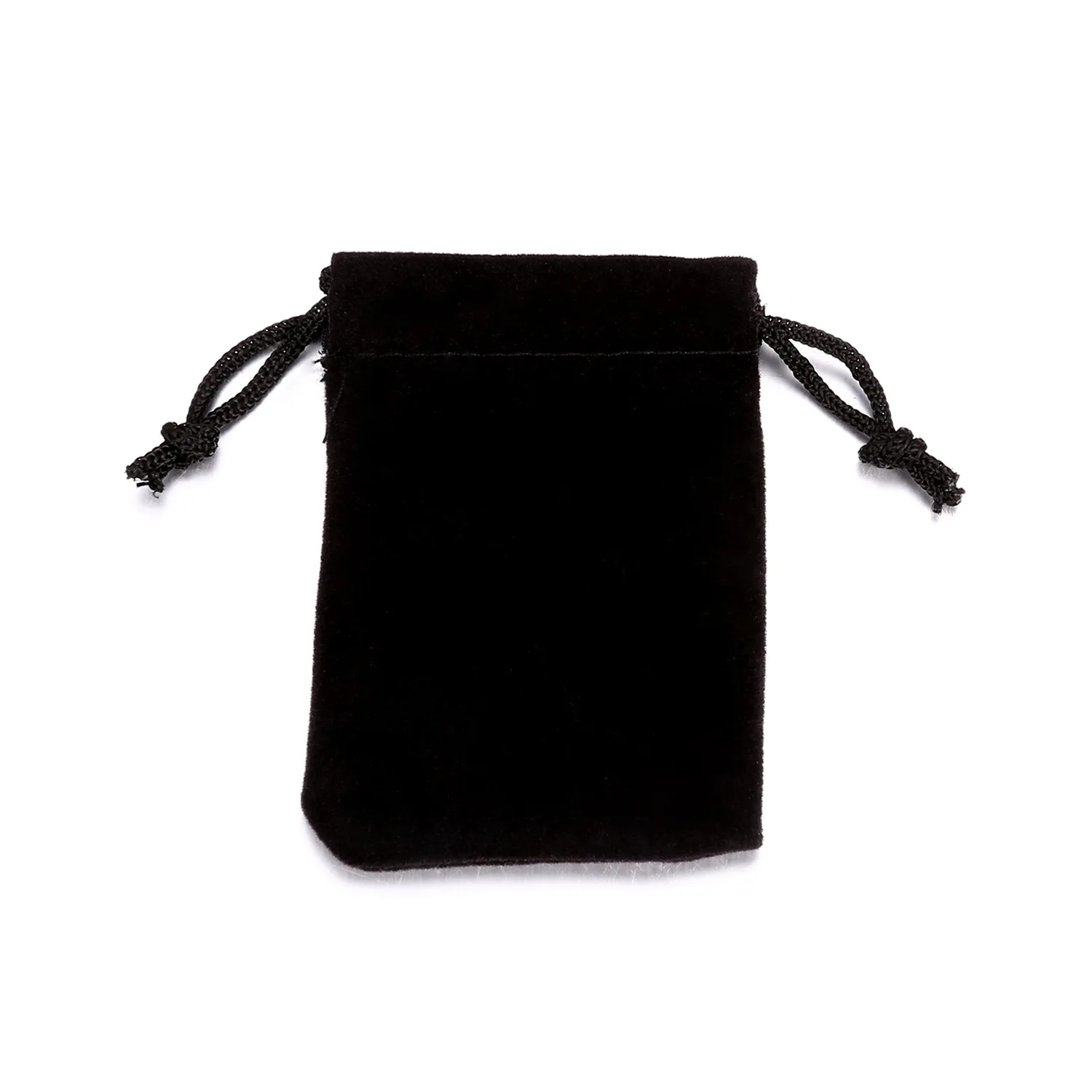 

Wholesale Flocking Jewelry Gift Bag Drawstring Pocket Ring Necklace Packaging Bag Black Flannel pouch