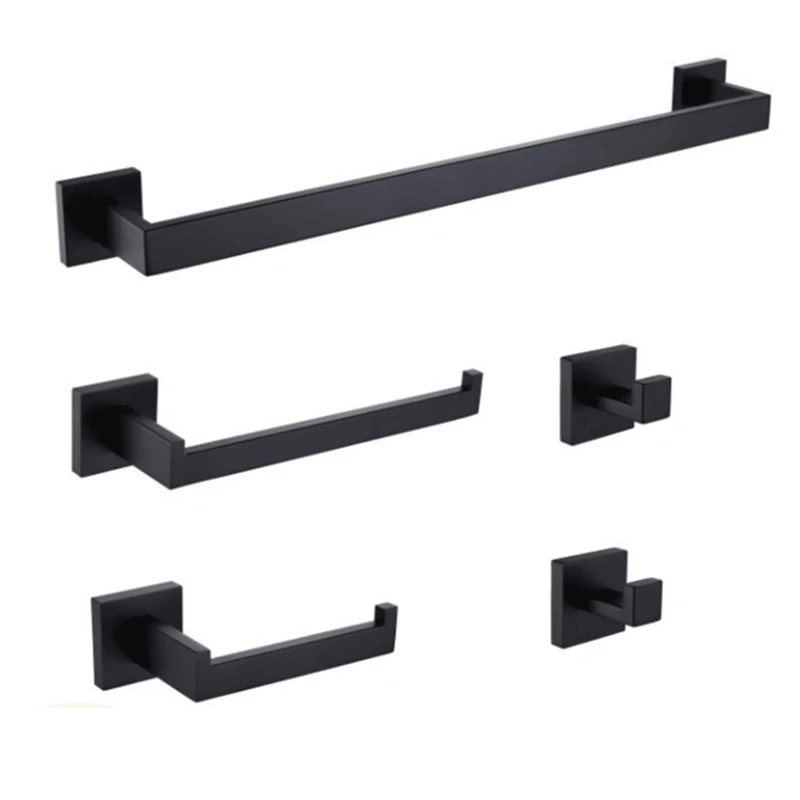 

5 Piece Bathroom Hardware Set Hand Towel Holders Bathroom Towel Rack Towel Bar Set Heavy Duty Wall Mounted Bathroom set, Brushed gold