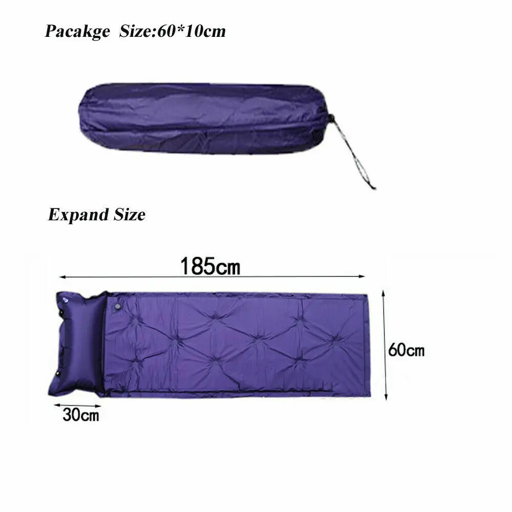 Double Portable Self Inflating 2 Person Pad Sleeping Mattress Air Bed Camping Ground Hiking