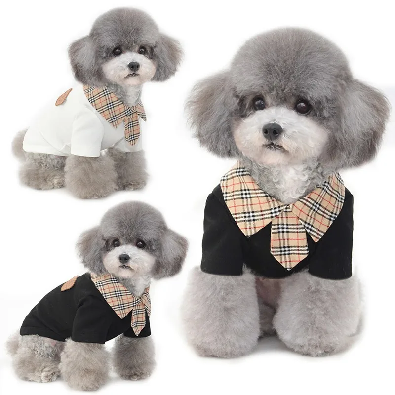 

New Autumn Winter Puppy Small Dog Clothes Bottoming Lapel Pet Cat Clothing Shirt, As shown in details
