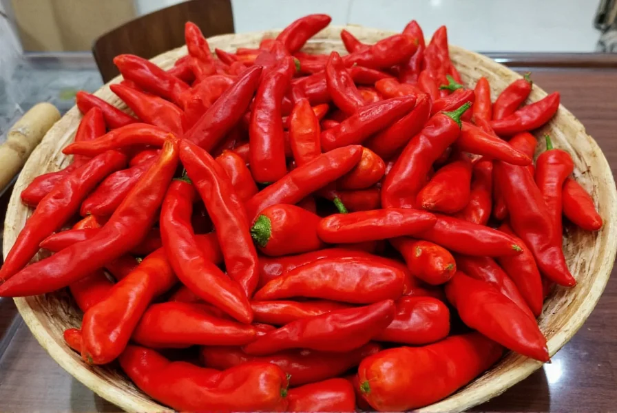 Close-up of Paprika Padrón spice in a wooden spoon with fresh Padrón peppers and olive oil