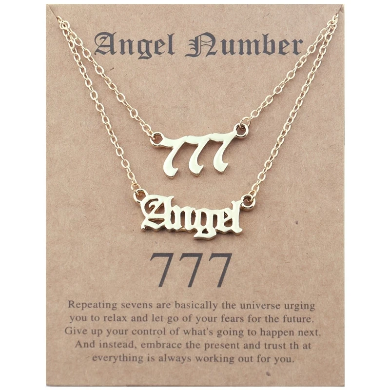 

New style 111-999 Angel Number Necklace Gold Plated Number Pendant Necklace set Custom Number Necklace for Gifts, Picture shows