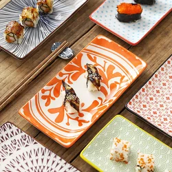 Wholesale restaurant hotel japanese 10 inch ceramic sushi rectangular plate