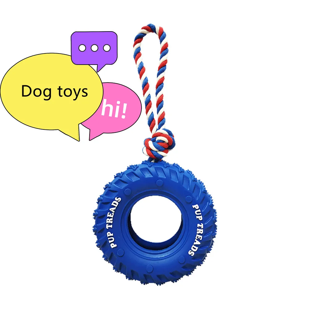 

Wholesale New Design Tyred Pet Products Dog Rope Chew Toys, Black/blue