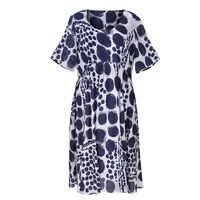 

Guangzhou autumn women dot print knee length oversized dress