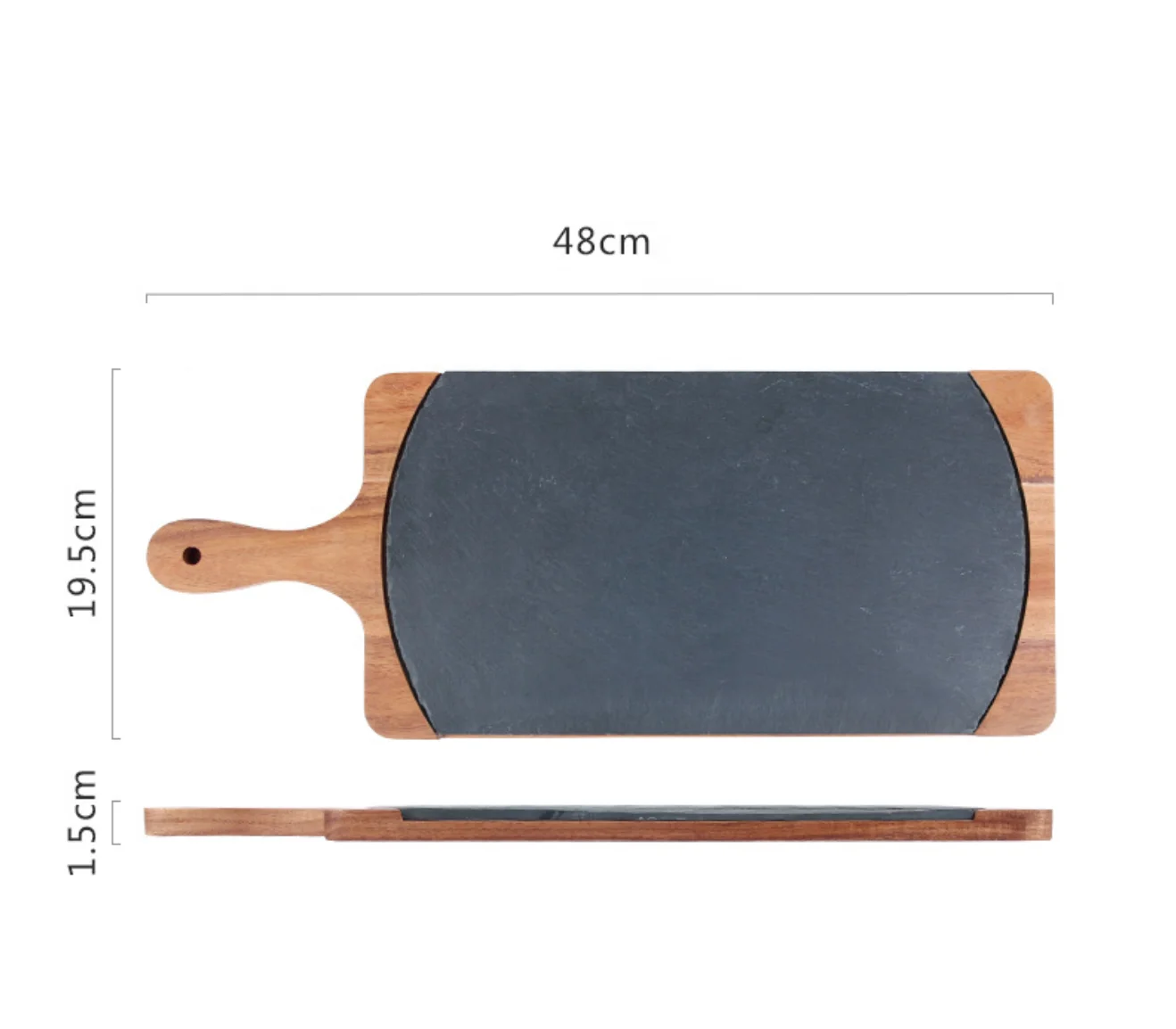 

Black western dish Square Japanese style wooden tray steak Sushi Western dish solid wood tray pizza hotel plate