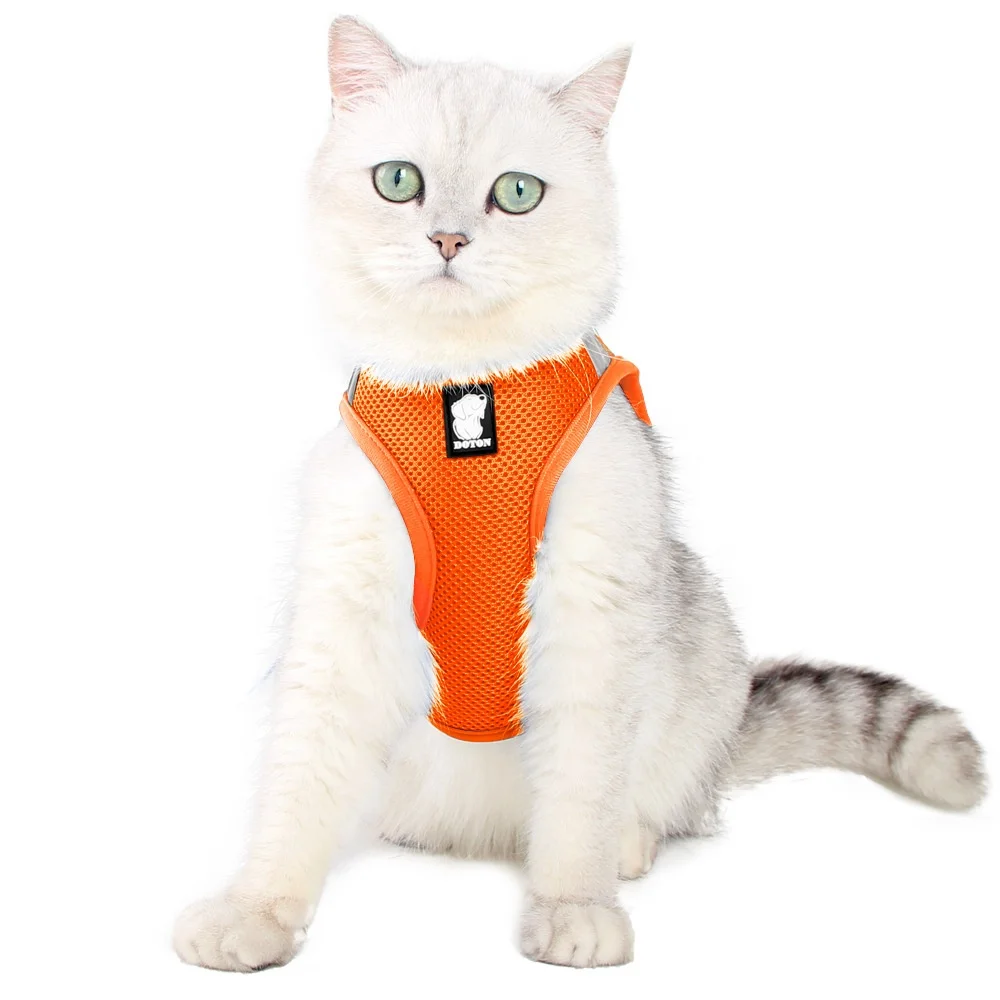 

Wholesale custom breathable mesh adjustable cat dog vest harness leash set pet