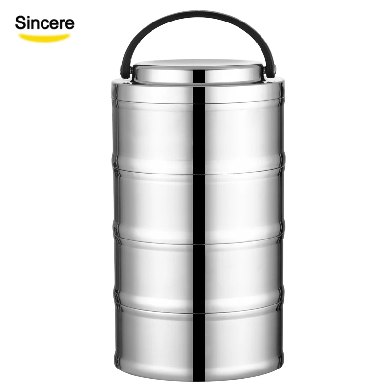 

Double Wall Stainless Steel Thermal Lunch Box Delivery Food Jar Storage Container Food Carry, Natural color