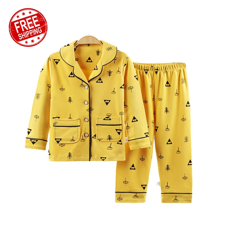 

Middle-Aged Kids Long-Sleeved Cotton Pajamas Set