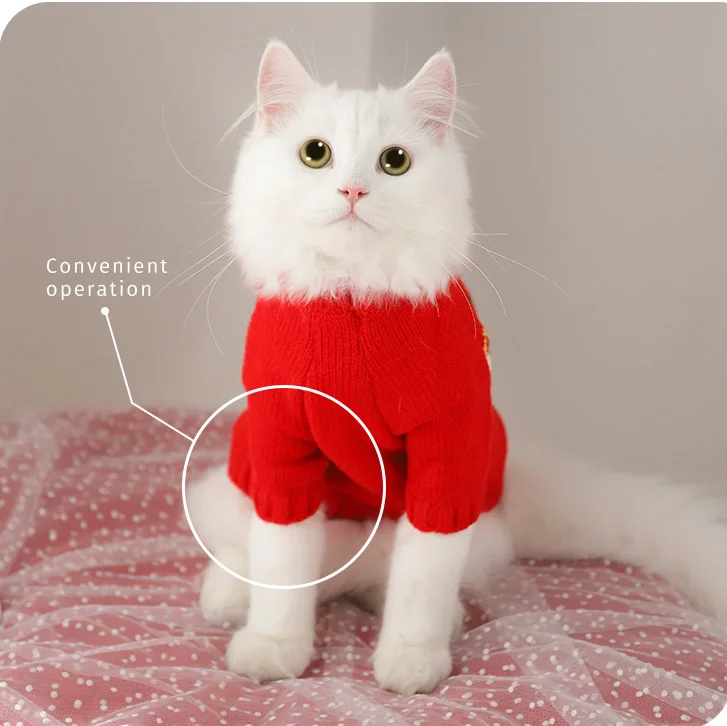 

The latest Christmas hot selling Cat Sweater Amazon latest style wholesale small pet warm clothes indoor activity clothes, Picture