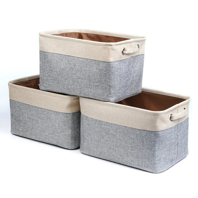 

Foldable Storage Bin Collapsible Fabric Storage Basket Cube W/Handles Organizing Box for Home Closet Office