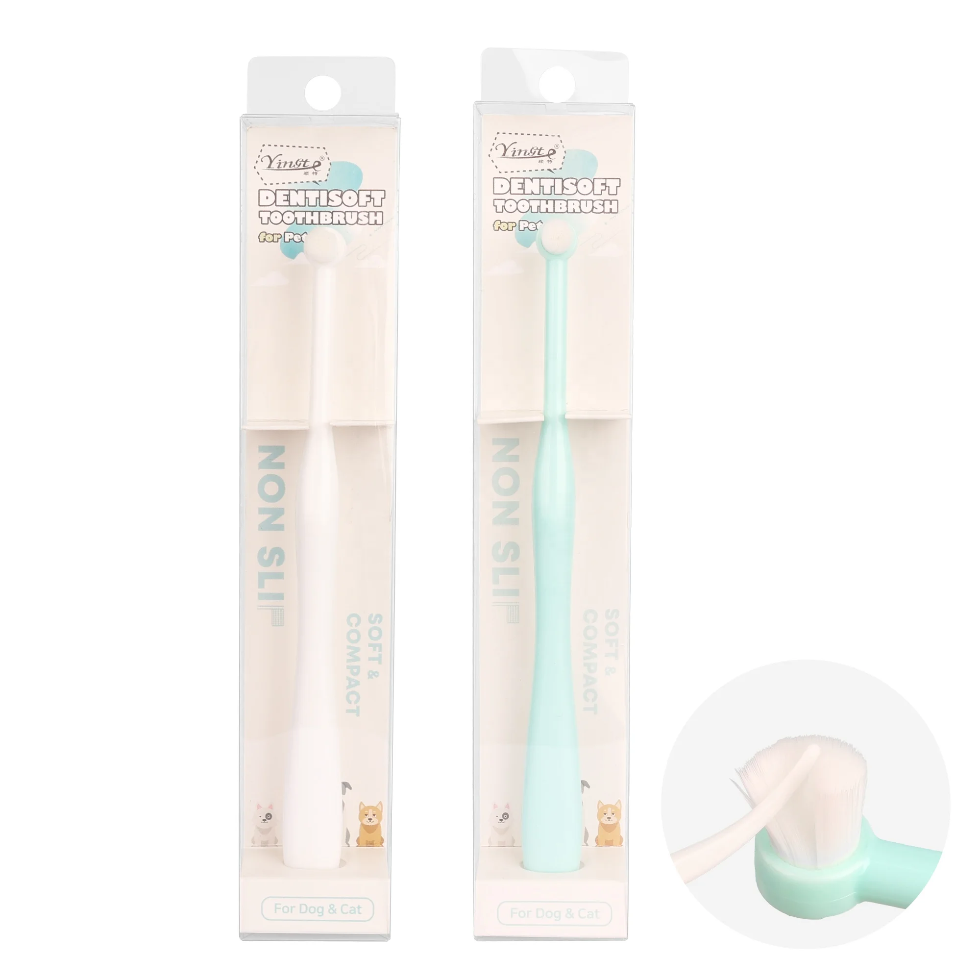 

Factory Wholesale Pvc Box Packaging Pet Dental Care Cat Dog Toothbrush