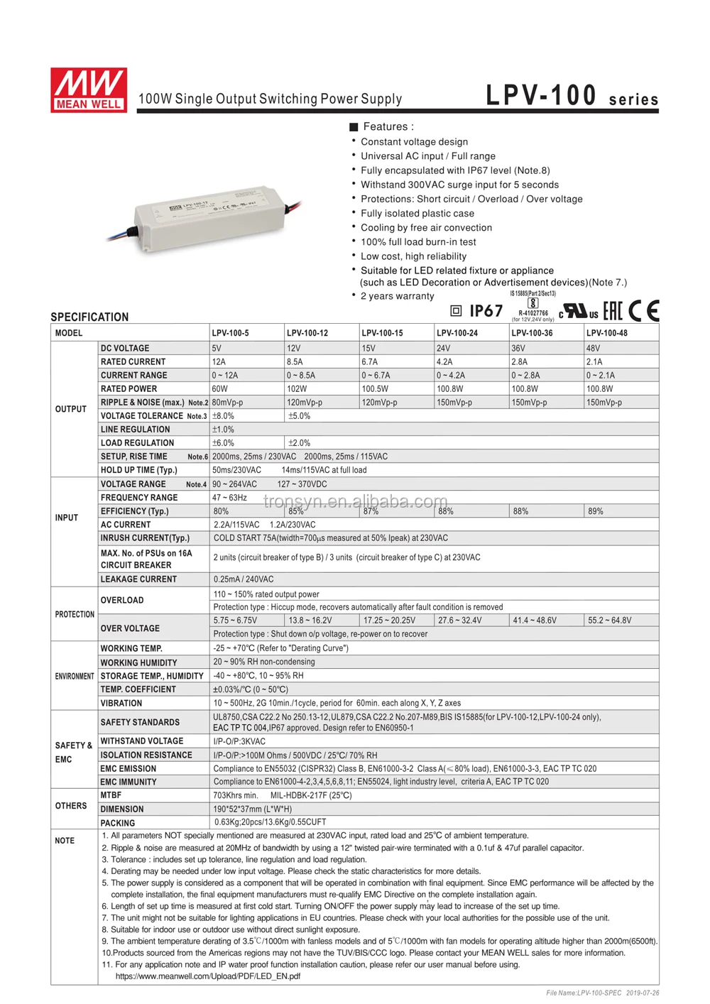 LPV-100-SPEC-1