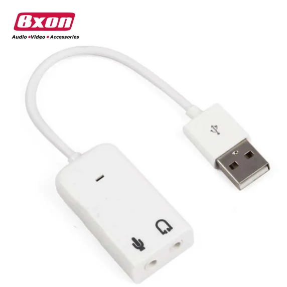 

Audio Sound Card Adapter 7.1 External USB Virtual Channel With Cable Microphone, White