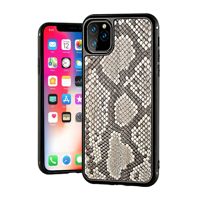 

2019 genuine nature python skin leather customized cell phone case new case phone covers case for iphone11 pro Xs max XR 6splu