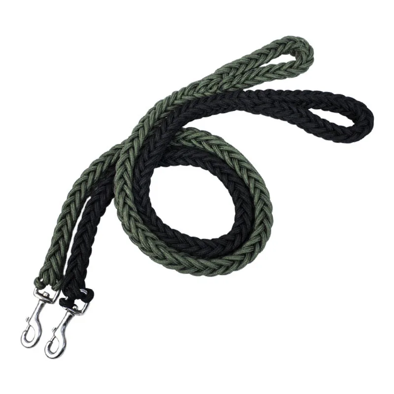 

Wholesale High Quality Large Dog Leash Durable Nylon Rope Braided Dog Pet Leash, Black,army green