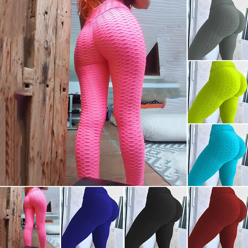 New Fashion Women Slim Solid Color Lift The Hips High Elastic Long Sport Leggings Yoga Pants Many Colors