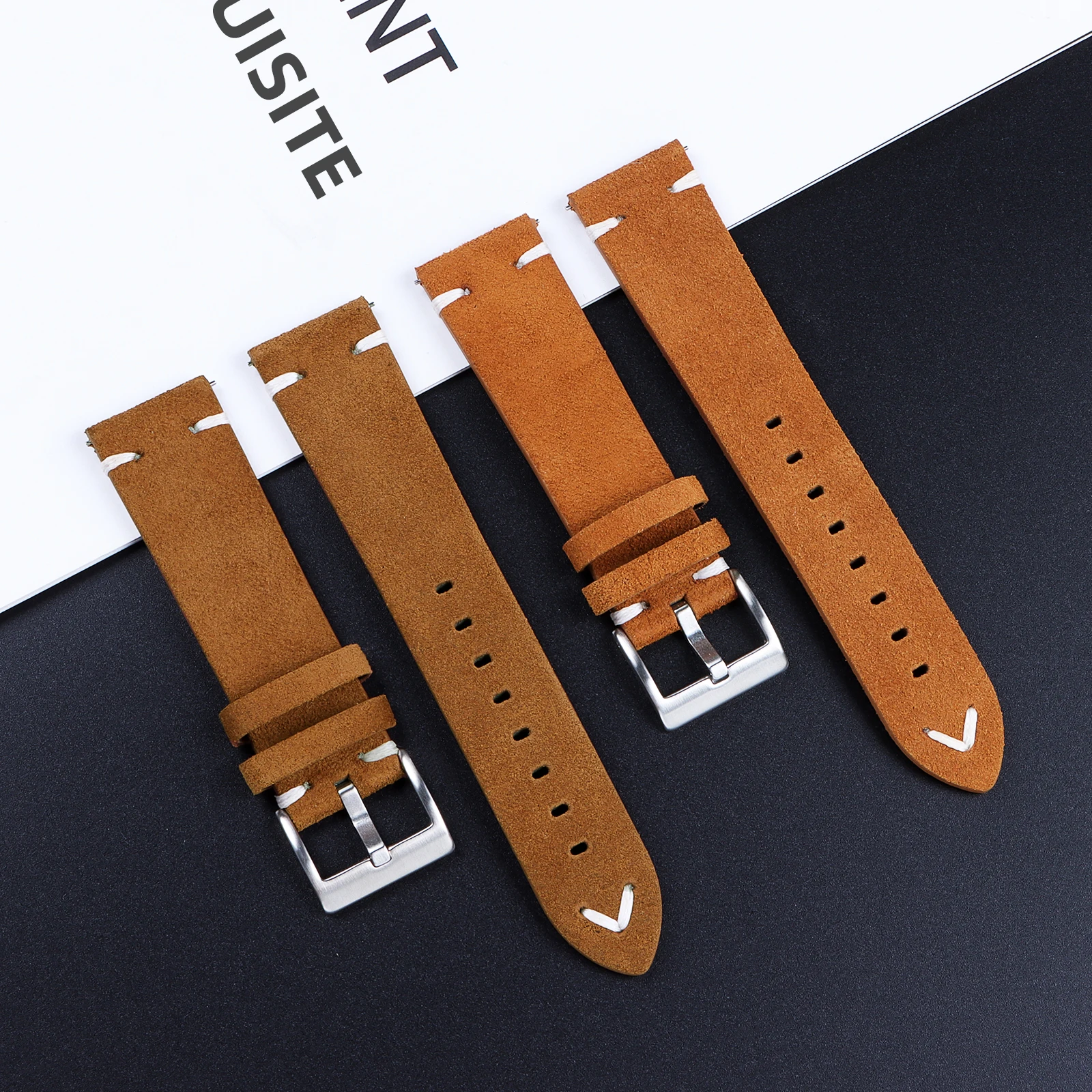 

Quick Release Suede Leather Vintage Watch Straps Old Brown Watch bands Replacement Strap For Retro Watch 20mm 22mm