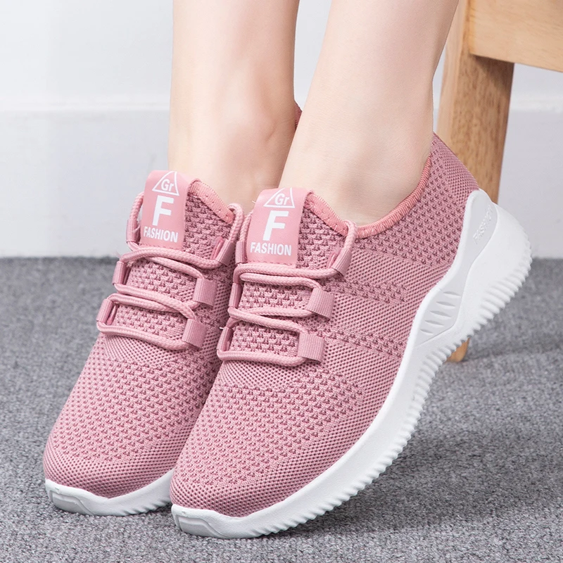 

2021 walk woman sport sneakers shoes running women's casual shoes stock sports shoes, Black,pink,grey,white