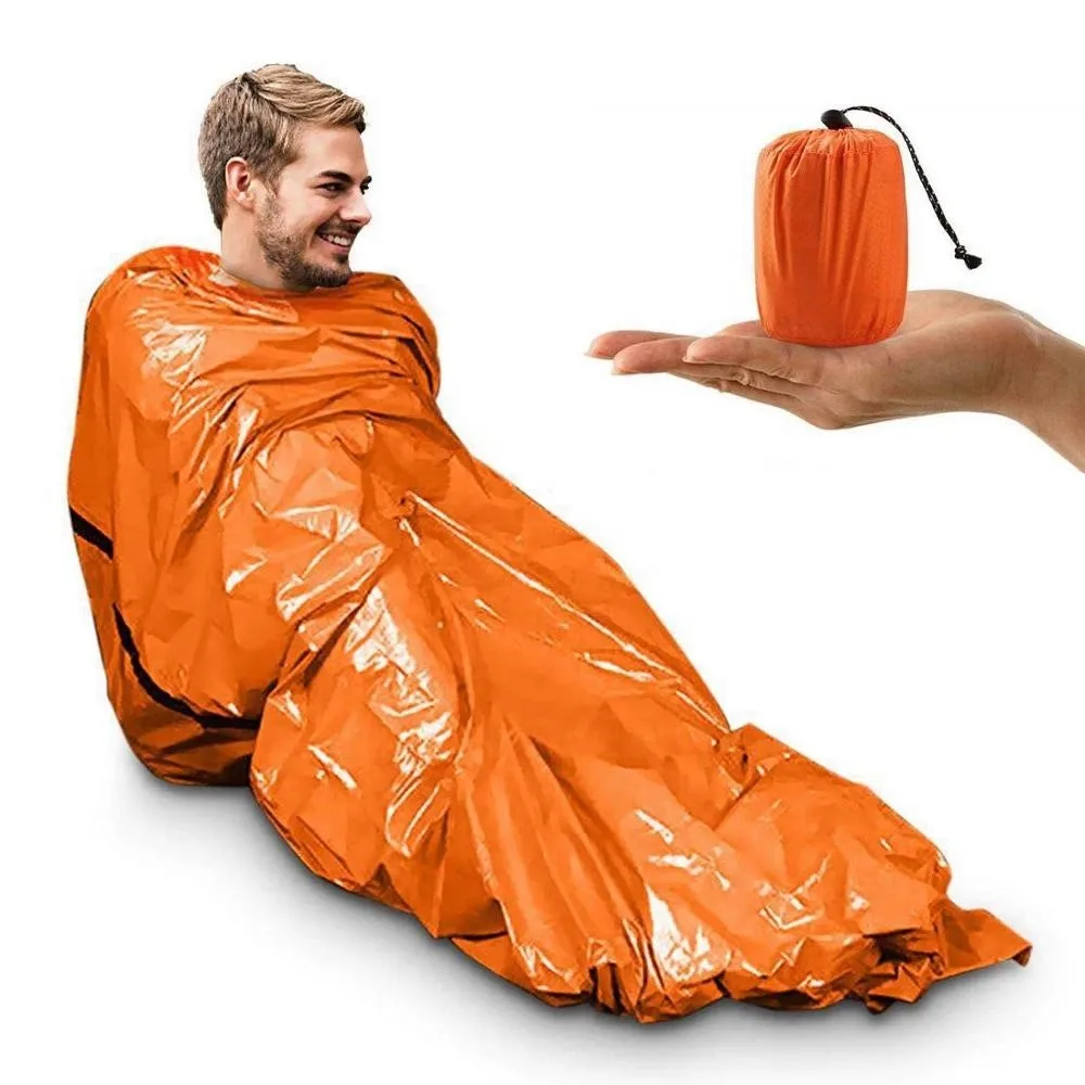 

Dropshipping Ultralight Emergency Sleeping Bag Waterproof for Sleeping Bag Camping, Orange/green