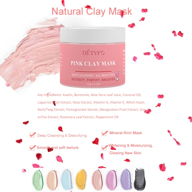 

Clay Cleansing Face Moisturizing Private Label Night Mud Pore Refining Moisturize Facial Hydrating Mask Pink Female Moisturizer