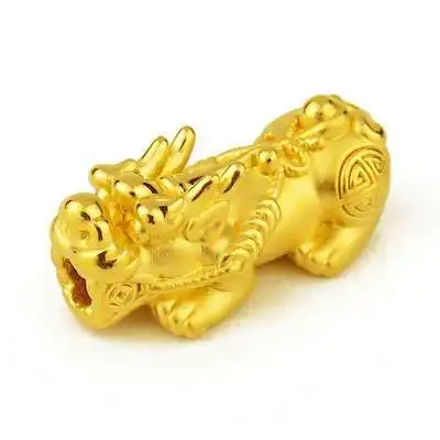 

Jewelry Making Sand Gold Plated 3D Wealth PiYao PiXiu Charm FengShui Lucky PiXiu Charm Beads