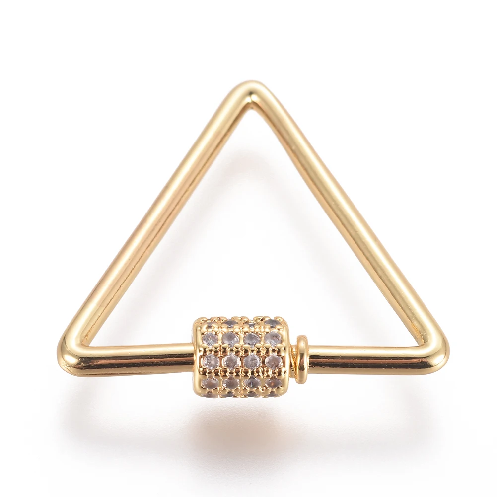

PandaHall Micro Pave Cubic Zircon Triangle Locking Carabiner