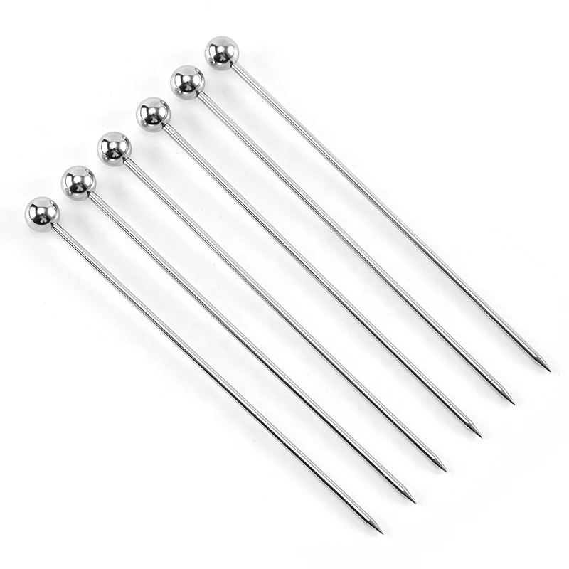 

Wholesale 304 18/8 Stainless Steel Bar Tools Drink Stirring Sticks Fruit Pin Sticks Cocktail Picks, Silver, gold, rose gold