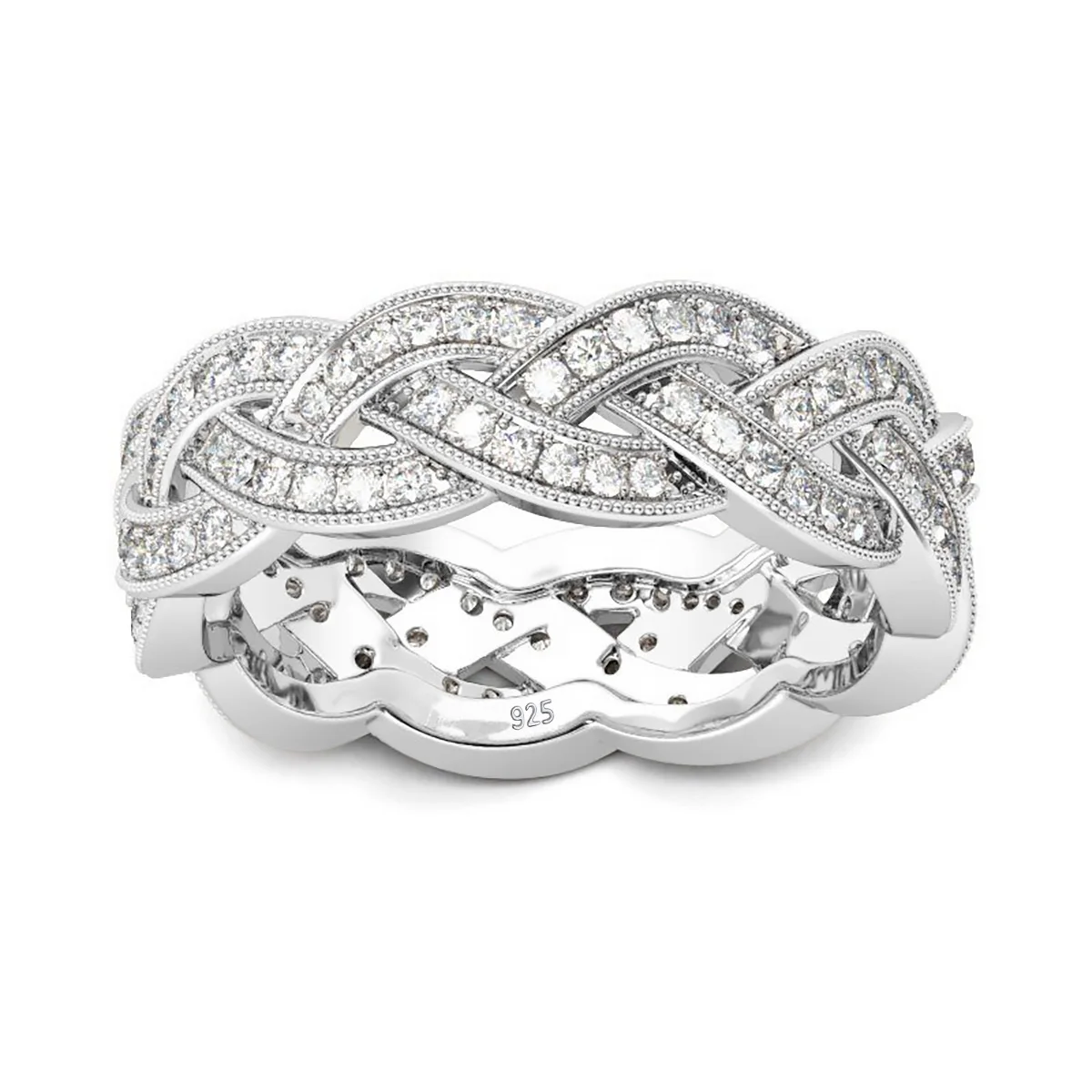 

Luxury fine jewellery diamond ring sterling silver unisex male female moissanite ring men hip hop