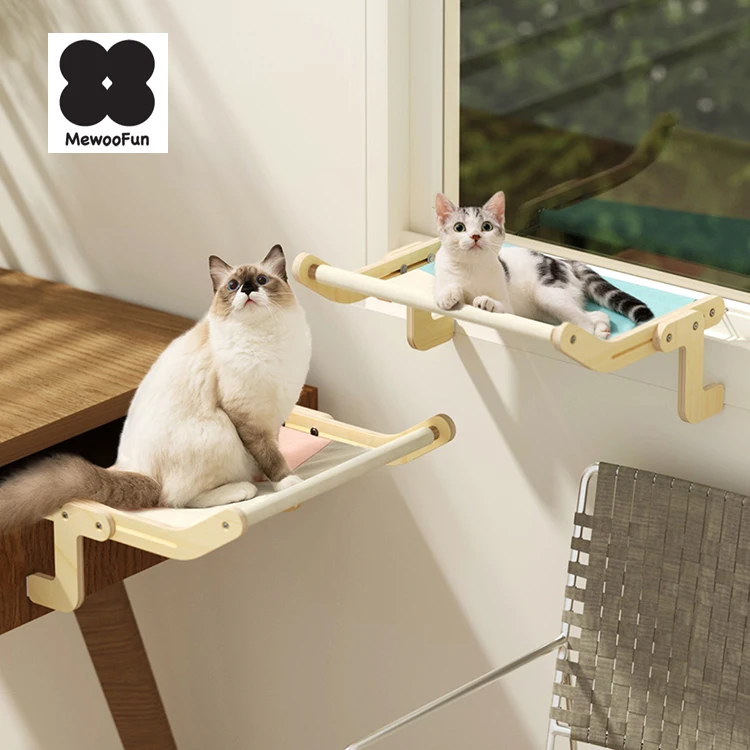 

MewooFun New Design Cat Window Perch Sunny Cat Hammock Bed Wooden Cat Wall Perch