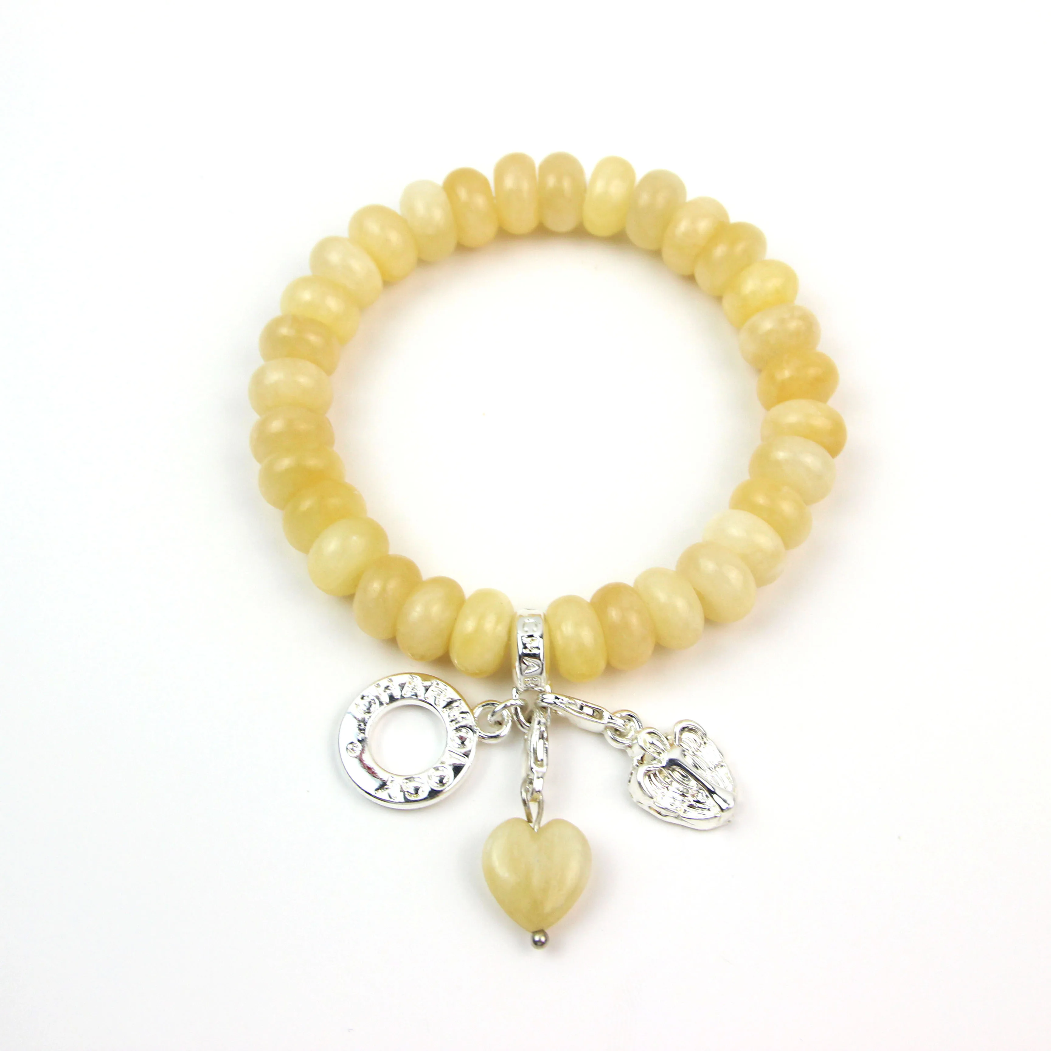 

Fashionable new handmade beaded bracelet with heart-shaped natural semi-precious stones Gemstone Beads Bracelet