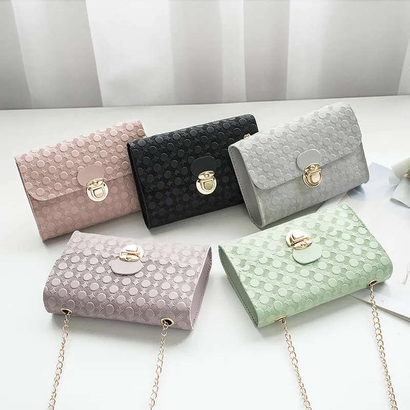 

Fashion Mini Handbags Emboss Colorful Designer Purses with Chain Cute Square Crossbody Shoulder Bag, 5colors