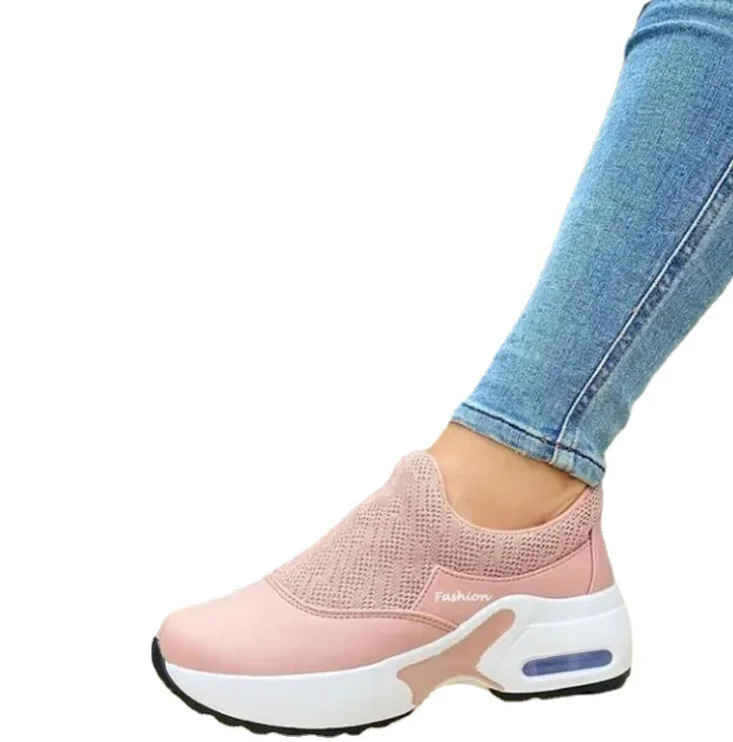 

Fall New 2021 Ladies Wedges Thick Bottom Air Cushion Shoess Women Fitness Walking Shoes Casual Running Shoe Female Sports Shoes, As pictures