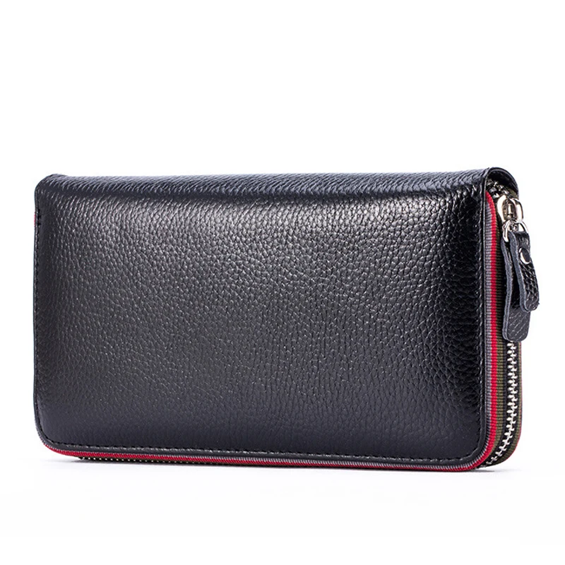 

Wallet for Women First Layer Cowhide Female Travel Purse Zipper Genuine Leather Long Design Women's Wallet Phone Clutch